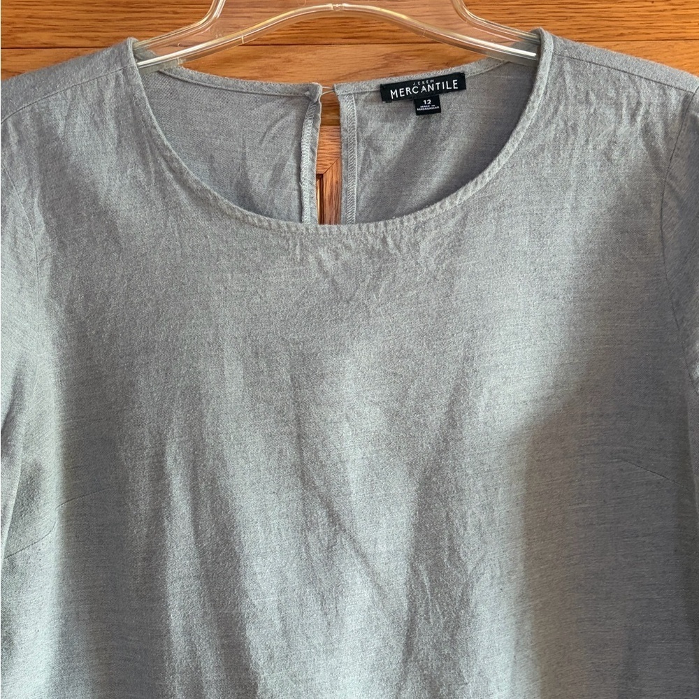 J. Crew MERCANTILE Gray Women's Blouse size 12 - Picture 4 of 7